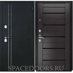 Входная дверь Luxor 37 СБ-1 венге экошпон стекло черное