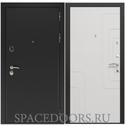 Входная дверь ZELAR Евро 2, черный муар, силк сноу №151