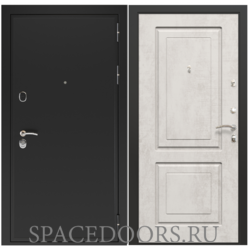 Входная дверь ZELAR Евро 2, черный муар, бетон крем №69