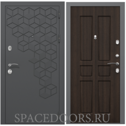 Входная дверь ZELAR Евро 2, RAL 7016 (штамп1) темно серый гексагон, венге темный №31