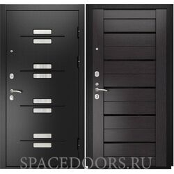 Входная дверь Luxor 13 СБ-1 венге экошпон стекло черное