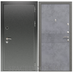 Входная дверь ZELAR Евро 2, антик черный, бетон темный №150
