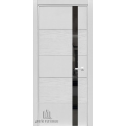 Дверь межкомнатная S1 Зеркало графит эко белая эмаль