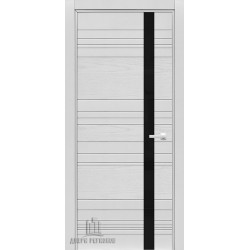 Дверь межкомнатная S3 Черное стекло эко белая эмаль