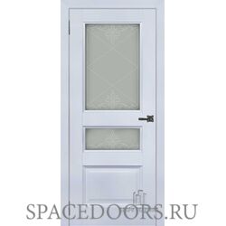 Дверь межкомнатная Аликанте 2 серый шелк (ral 7047) остекленная