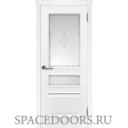 Дверь межкомнатная Милан ясень жемчуг остекленная