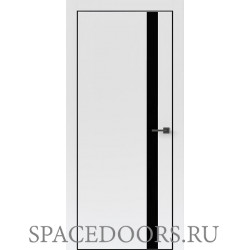Дверь межкомнатная Тамбурат Лайт (Tamburat Light) 4204 аляска суперматовая стекло черное