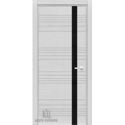 Дверь межкомнатная S8 Черное стекло эко белая эмаль черное стекло