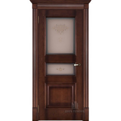 Дверь межкомнатная Терзо Кристалл закаленное орех остекленная