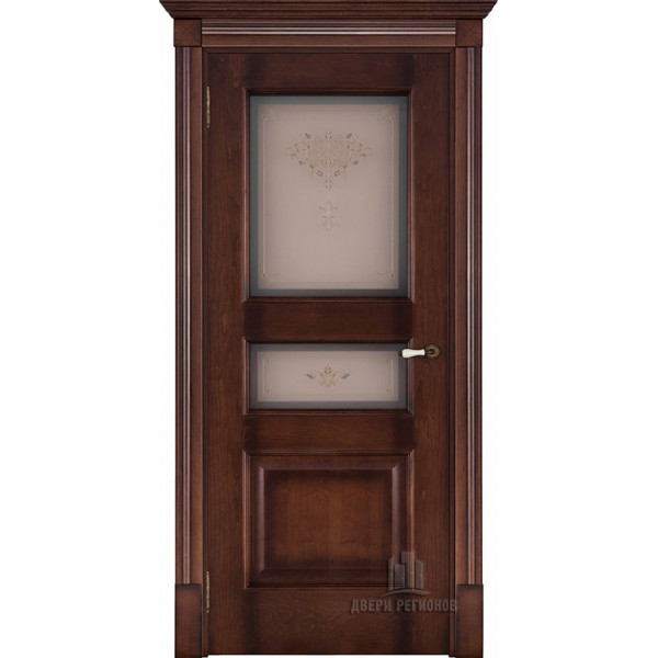 Дверь межкомнатная Терзо Кристалл закаленное орех остекленная