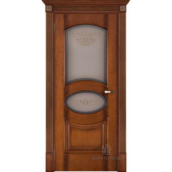 Дверь межкомнатная Соло Кристалл закаленное светлый мед остекленная