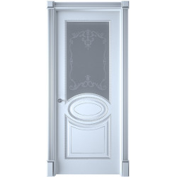 Дверь межкомнатная Верона 4 эмаль белая остекленная