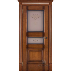 Дверь межкомнатная Терзо Кристалл закаленное светлый мед остекленная