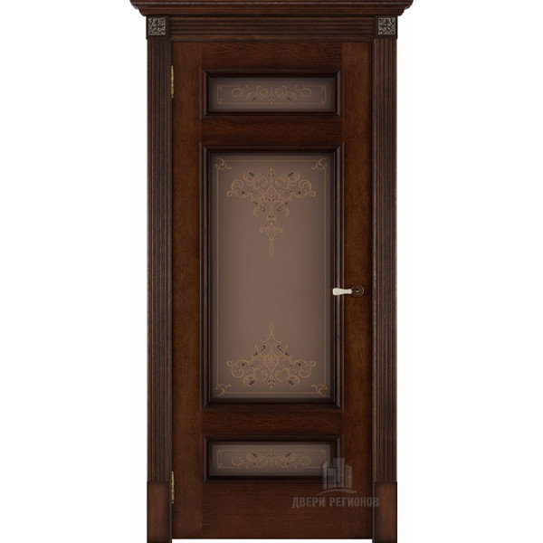 Дверь межкомнатная Рим Кристалл 3 красный коньяк остекленная