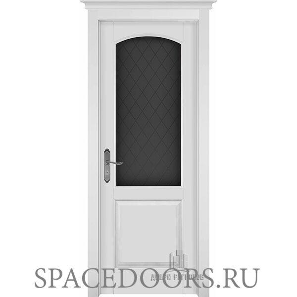 Дверь межкомнатная Фоборг эмаль белая остекленная