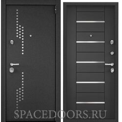 Дверь Torex SUPER OMEGA 100 Черный муар металлик RP-11, СТ Графит матовый SO-КВ-6