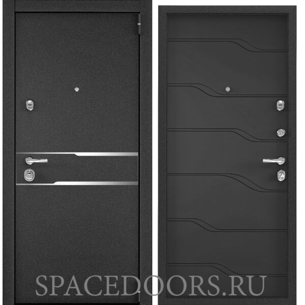 Дверь Torex SUPER OMEGA 100 Черный муар металлик SP-17, СТ Графит матовый SO-HT-6