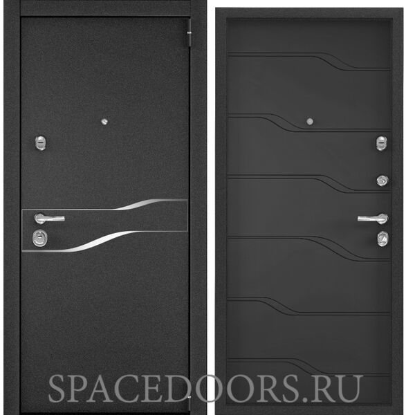 Дверь Torex SUPER OMEGA 100 Черный муар металлик SP-15, СТ Графит матовый SO-HT-6
