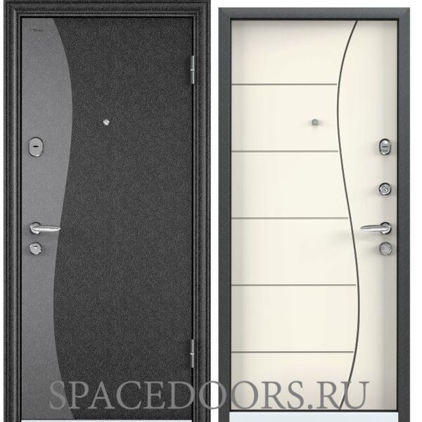 Дверь Torex SUPER OMEGA 08 color Черный шелк SP-8G, Слоновая кость RS-14