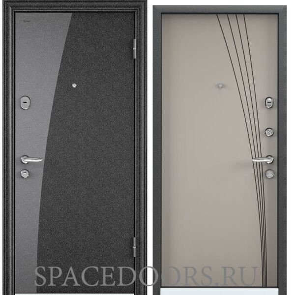 Дверь Torex SUPER OMEGA 08 color Черный шелк SP-10G, Кремовый ликер RS-12