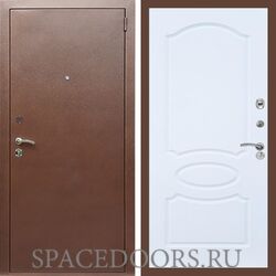 Входная дверь REX 1 эконом медный антик ФЛ-128 Силк сноу