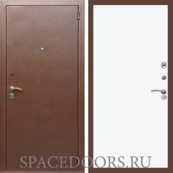 Входная дверь REX 1 эконом медный антик Гладкая силк сноу