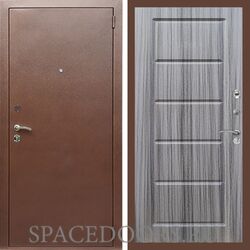 Входная дверь REX 1 эконом медный антик ФЛ-39 Сандал серый