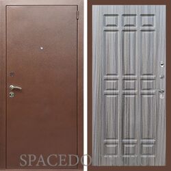 Входная дверь REX 1 эконом медный антик ФЛ-33 Сандал серый