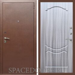 Входная дверь REX 1 эконом медный антик ФЛ-130 Сандал серый