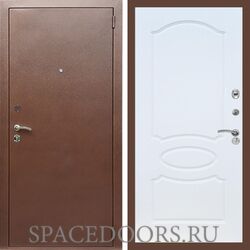 Входная дверь REX 1 эконом медный антик ФЛ-128 белый ясень