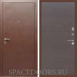 Входная дверь REX 1 эконом медный антик Венге поперечный гладкая