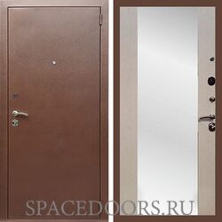 Входная дверь REX 1 эконом медный антик сб-16 лиственница бежевая