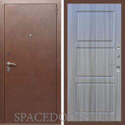 Входная дверь REX 1 эконом медный антик ФЛ-3 сандал серый
