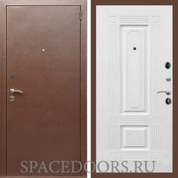 Входная дверь REX 1 эконом медный антик ФЛ-2 ясень белый 16 мм