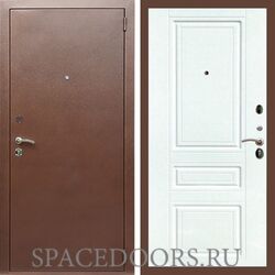 Входная дверь REX 1 эконом медный антик ФЛ-243 силк сноу