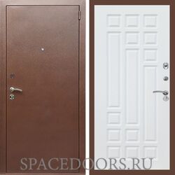 Входная дверь REX 1 эконом медный антик ФЛ-32 Силк сноу