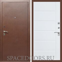Входная дверь REX 1 эконом медный антик ФЛ-102 Силк сноу