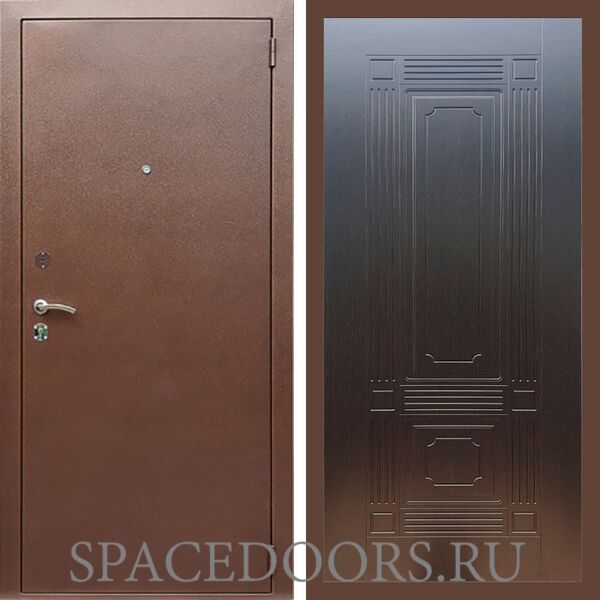 Входная дверь REX 1 эконом медный антик ФЛ-2 венге 6 мм