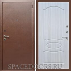 Входная дверь REX 1 эконом медный антик ФЛ-128 Сандал светлый