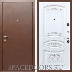 Входная дверь REX 1 эконом медный антик ФЛ-317 белая патина серебро