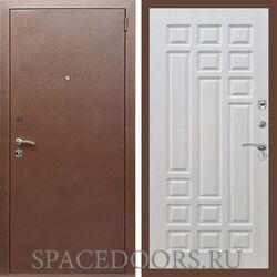 Входная дверь REX 1 эконом медный антик ФЛ-32 Лиственница бежевая