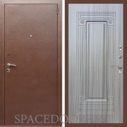 Входная дверь REX 1 эконом медный антик ФЛ-4 сандал серый