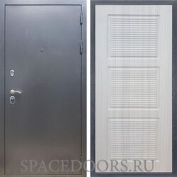 Входная дверь REX 11 Антик серебро ФЛ-1 беленый дуб