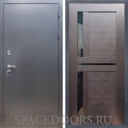 Входная дверь REX 11 Антик серебро сб-18 венге черное стекло