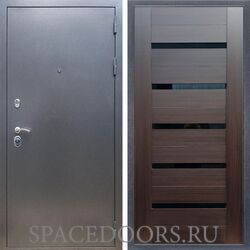 Входная дверь REX 11 Антик серебро сб-14 эковенге черное стекло