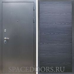 Входная дверь REX 11 Антик серебро дуб тангент черный горизонт софт