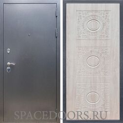 Входная дверь REX 11 Антик серебро д-18 сосна белая