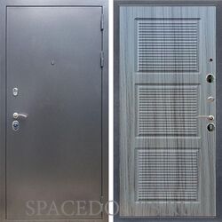 Входная дверь REX 11 Антик серебро ФЛ-1 сандал серый
