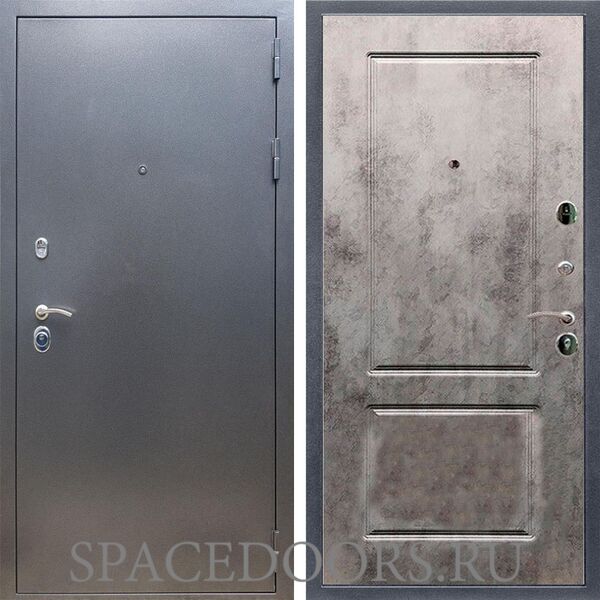 Входная дверь REX 11 Антик серебро ФЛ-117 бетон темный