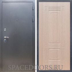 Входная дверь REX 11 Антик серебро ФЛ-2 беленый дуб 6мм